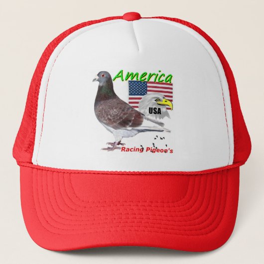 Verenigde Staten Racing Pigeon American Trucker Pet (Voorkant)