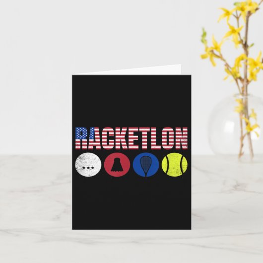 Verenigde Staten Racketlon - Tafeltennis Badminton Kaart (Gele Bloem)