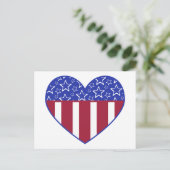 Verenigde Staten Red White and Blue Heart Briefkaa Briefkaart (Staand voorkant)