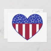 Verenigde Staten Red White and Blue Heart Briefkaa Briefkaart (Voorkant / Achterkant)