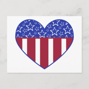 Verenigde Staten Red White and Blue Heart Briefkaa Briefkaart