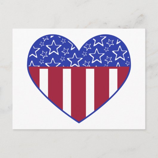 Verenigde Staten Red White and Blue Heart Briefkaa Briefkaart (Voorkant)