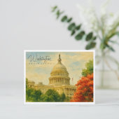 Verenigde Staten Retro Waterverf Travel Feestdagenkaart (Staand voorkant)