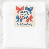 Verenigde Staten Rode en Blauwe Bogen Patriottisch Vierkante Sticker (Tas)