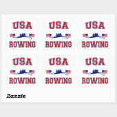 Verenigde Staten Roeien Vierkante Sticker (Vel)