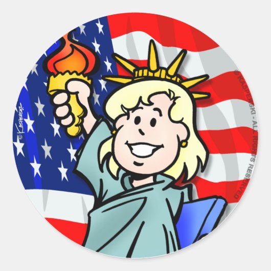 Verenigde Staten Ronde Sticker (Voorkant)