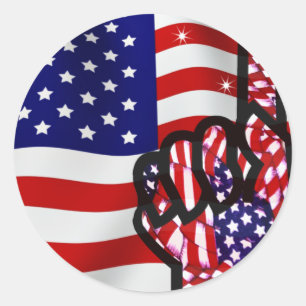 Verenigde Staten._ Ronde Sticker