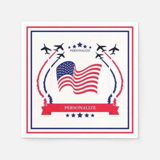 Verenigde Staten Rood Wit & Blauw Elke Gelegenheid Servet (Voorkant)