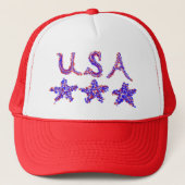 Verenigde Staten Rood Wit Blauw Sterren Patriottis Trucker Pet (Voorkant)