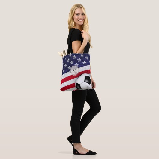 Verenigde Staten rood wit en blauw Amerikaanse vla Tote Bag (Op model)