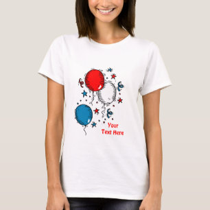 Verenigde Staten-Rood Witte Blauwe Balloons T-shirt