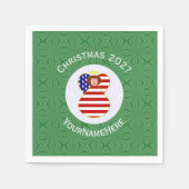 Verenigde Staten Roodharige Engel Kerstvlag Gepers Servet (Voorkant)