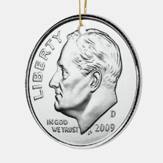 Verenigde Staten Roosevelt Dime Keramisch Ornament (Links)