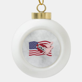 Verenigde Staten Rugby Team Supporters Vlag met Ba Keramische Bal Ornament