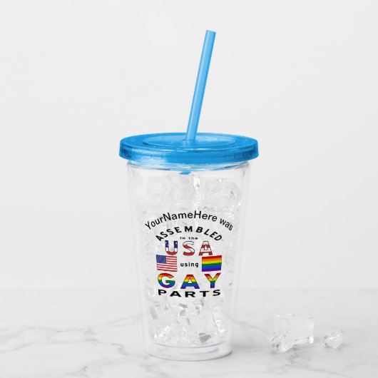 Verenigde Staten samenvoegen met speciale Gay Part Acryl Drinkbeker (Achterkant ijs)
