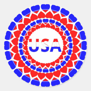 Verenigde Staten Schattige Patriottisch Ronde Sticker
