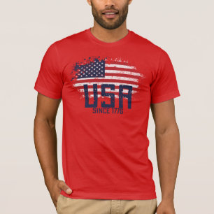 Verenigde Staten sinds 1776, Grunge Amerikaanse vl T-shirt
