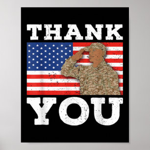 Verenigde Staten Soldaat Patriot Veteraan Vlag Mem Poster