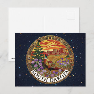 Verenigde Staten South Dakota staatssymbolen Briefkaart