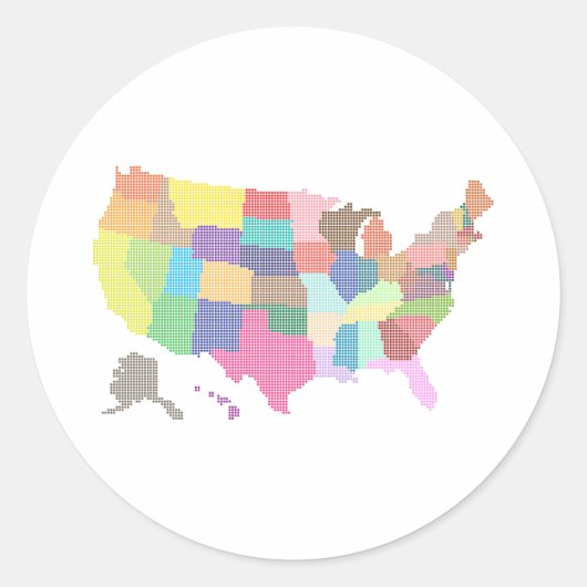 Verenigde Staten Speciale Toeristische Gift Classi Ronde Sticker (Voorkant)