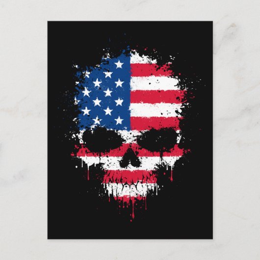 Verenigde Staten: Splatter Skull Briefkaart (Voorkant)