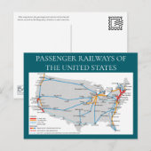 Verenigde Staten Spoorwegen Kaart Briefkaart (Voorkant / Achterkant)