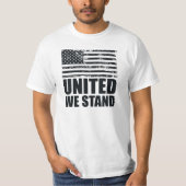 Verenigde Staten staan op blauwe lijn Grunge USA F T-shirt (Voorkant)