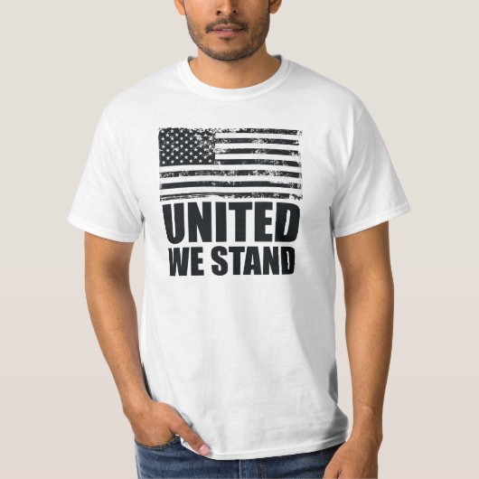 Verenigde Staten staan op blauwe lijn Grunge USA F T-shirt (Voorkant)