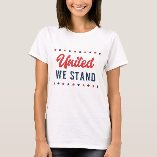Verenigde Staten staan voor patriottische Word Art T-shirt (Voorkant)
