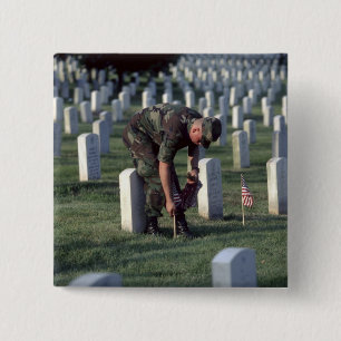 Verenigde Staten, staat Virginia, Arlington. Vierkante Button 5,1 Cm