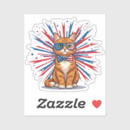 Verenigde Staten Starburst Cat - Patriotic Sticker