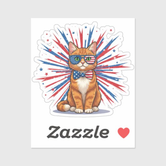 Verenigde Staten Starburst Cat - Patriotic Sticker (Vel)