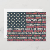 Verenigde Staten |Staten en hoofdsteden Briefkaart (Voorkant / Achterkant)