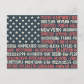 Verenigde Staten |Staten en hoofdsteden Briefkaart (Voorkant)