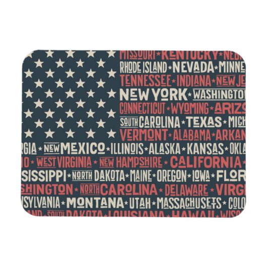 Verenigde Staten |Staten en hoofdsteden Magneet (Horizontaal)