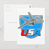 Verenigde Staten straalvliegtuig logo Briefkaart (Voorkant / Achterkant)