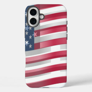 Verenigde Staten: Stripes & Stars in Bold Design iPhone 16 Plus Hoesje