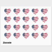 Verenigde Staten: Stripes & Stars in Bold Design Hart Sticker (Vel)