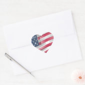 Verenigde Staten: Stripes & Stars in Bold Design Hart Sticker (Envelop)