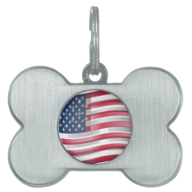 Verenigde Staten: Stripes & Stars in Bold Design Huisdieren Naamplaatje (voorkant)
