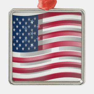 Verenigde Staten: Stripes & Stars in Bold Design Metalen Ornament