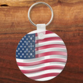 Verenigde Staten: Stripes & Stars in Bold Design Sleutelhanger (Voorkant)