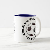 Verenigde Staten tegenover de wereld in 2010 Tweekleurige Koffiemok (Voorkant rechts)