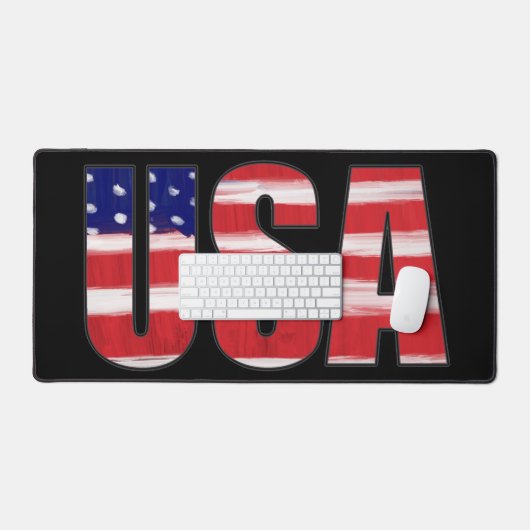 Verenigde Staten Tekst in vlagkleuren Bureaumat (Keyboard & Muis)