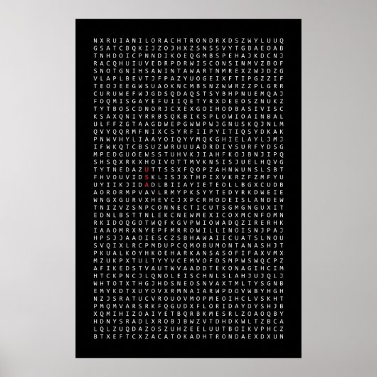 Verenigde Staten-tekstzoekopdracht Poster (Voorkant)