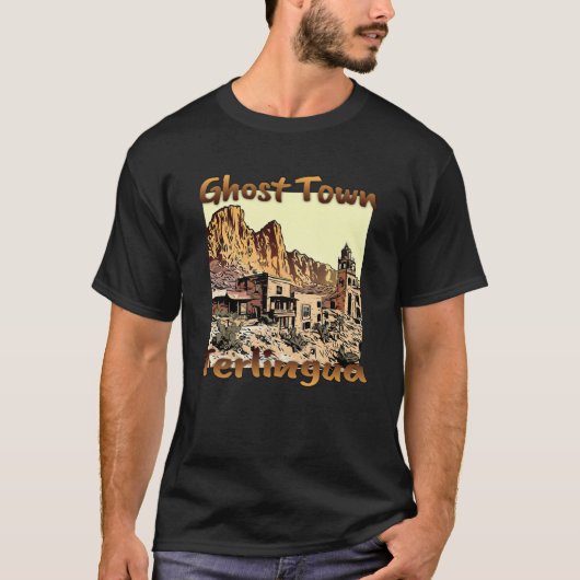 Verenigde Staten Texas Terlingua Ghost Town Design T-shirt (Voorkant)