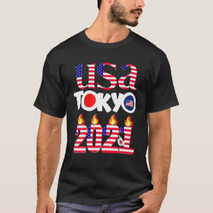 Verenigde Staten Tokyo Japan 2021 Amerikaanse vlag T-shirt