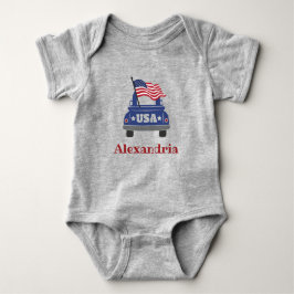 Verenigde Staten  Truck Blue en Red American Flag Romper