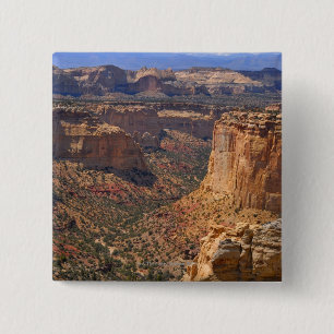 Verenigde Staten, Utah, Red Rock Cliffs Vierkante Button 5,1 Cm