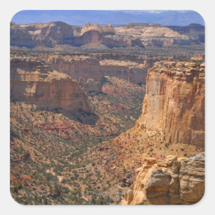 Verenigde Staten, Utah, Red Rock Cliffs Vierkante Sticker